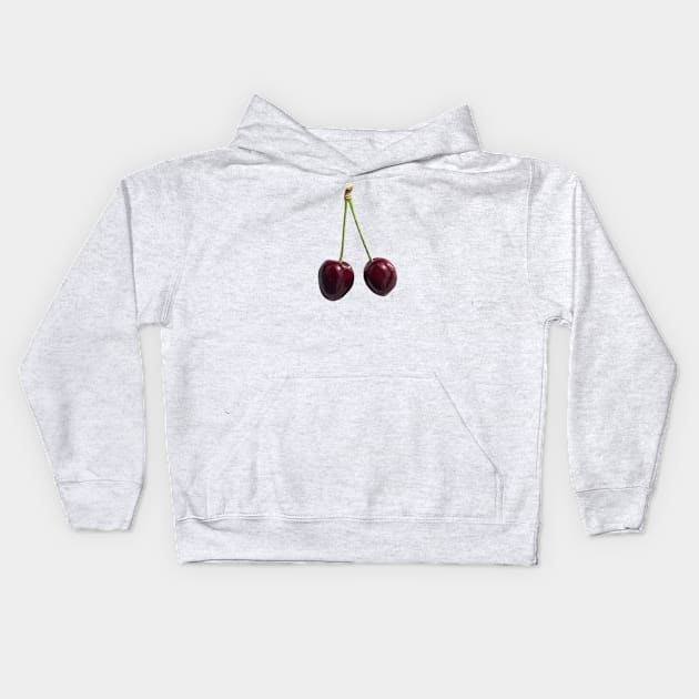 Red cherries on creme Kids Hoodie by A_using_colors